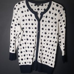 Navy Blue & White Light Weight Cartigan Size Small